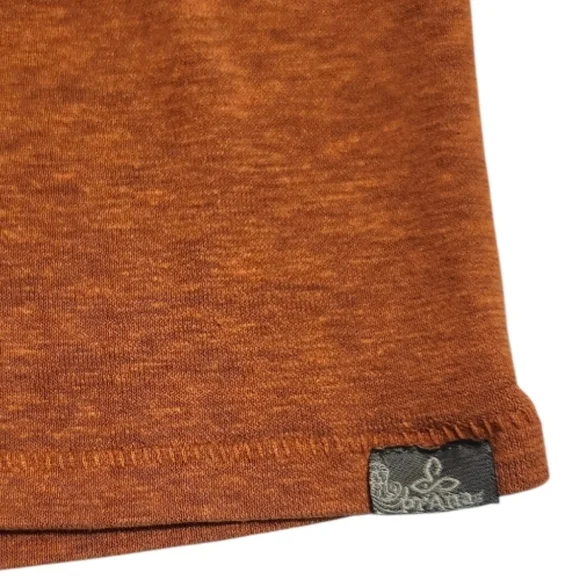 prAna Foundation Short Sleeve V-Neck Tee Rust Orange XLarge - Picture 9 of 9